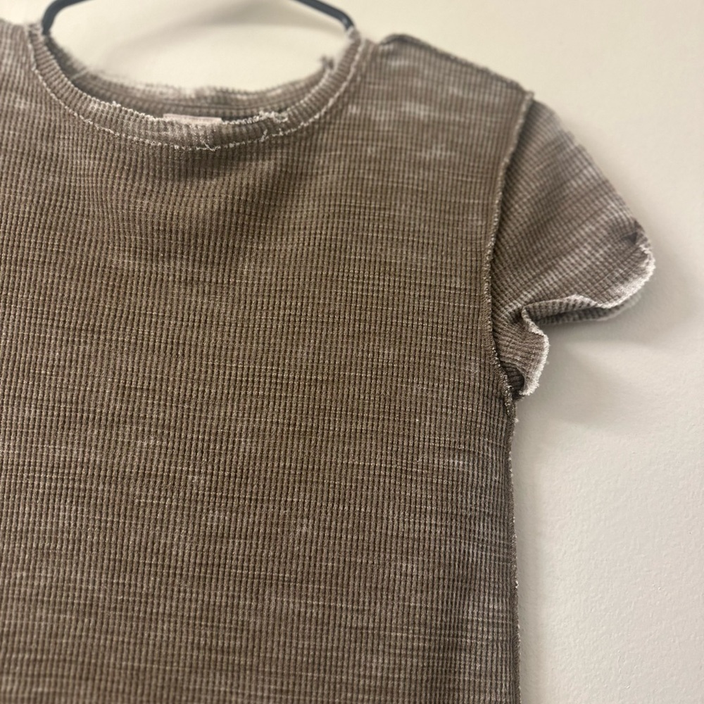 Free People "We The Free" Distressed Thermal Tee - Picture 5 of 6